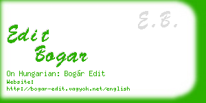 edit bogar business card